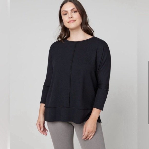 Spanx Black Pullover Sweater 3/4 Sleeve Size Small 465 - Picture 3 of 11